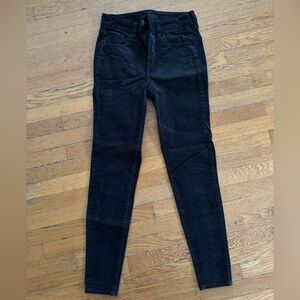 American Eagle Outfitters High Waisted Black Corduroy Skinny Jeans